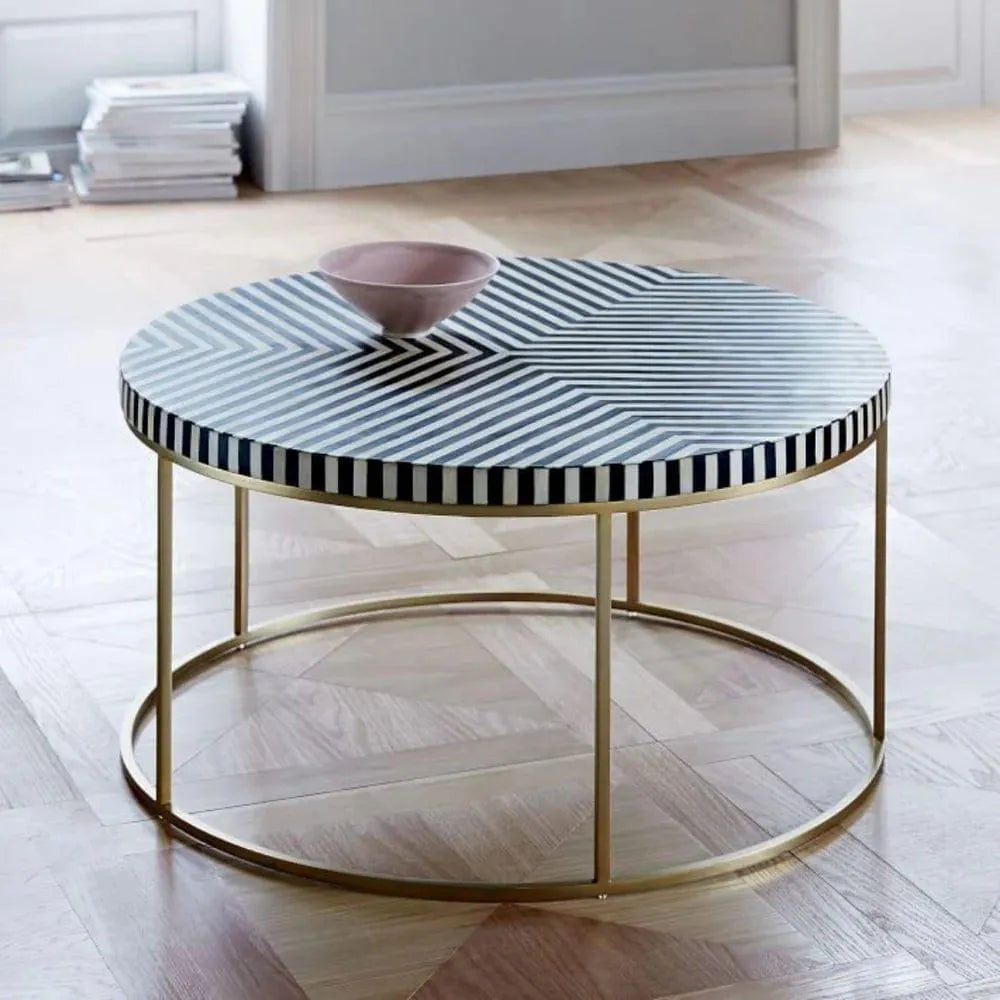 Arista Design coffee tables in bone inalay
