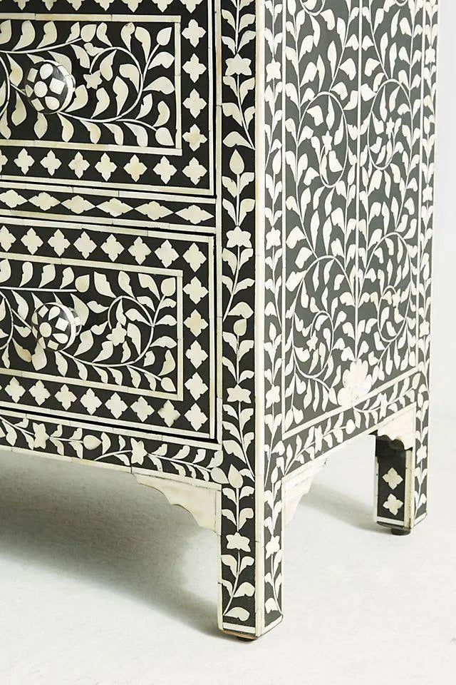 Jodha furniture fleur chest of drawers in bone inlay - Image 3